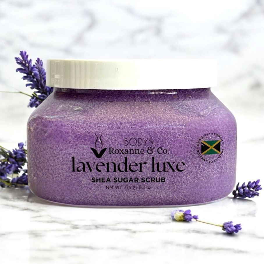 jamaican lavender luxe shea sugar scrub. smooth and glowing skin