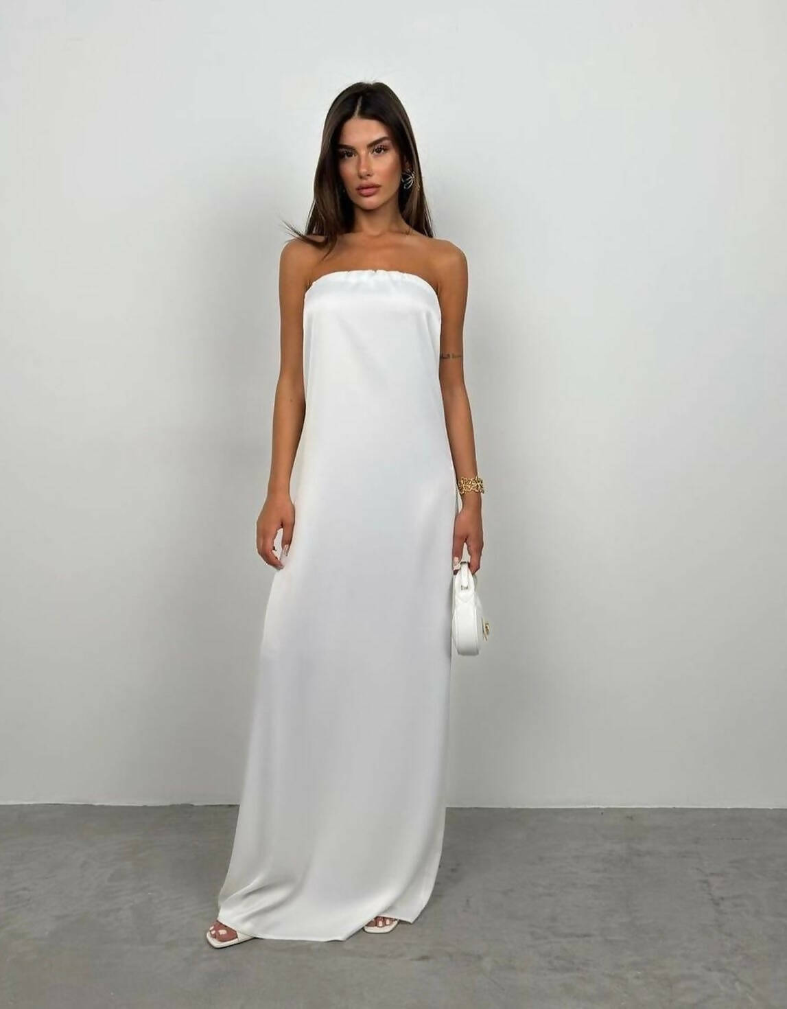 Amina Strapless Backless Maxi Dress