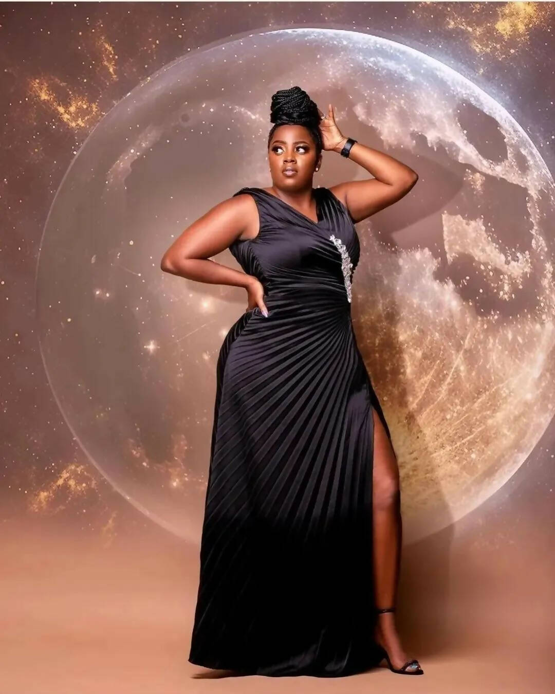 Kokobella Satin Steam Pleated Gown