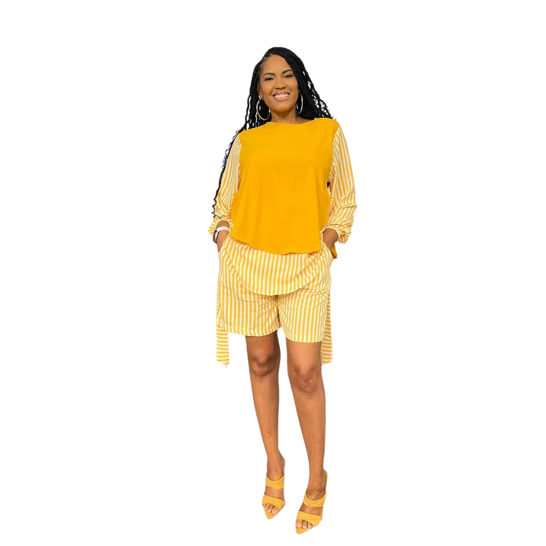Greta Stripe Short Set