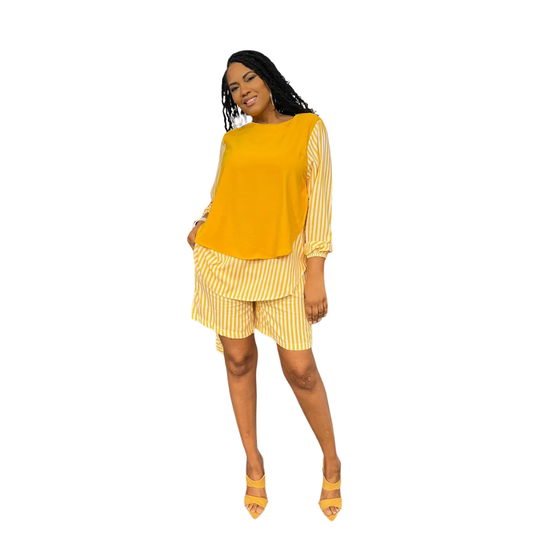 Greta Stripe Short Set