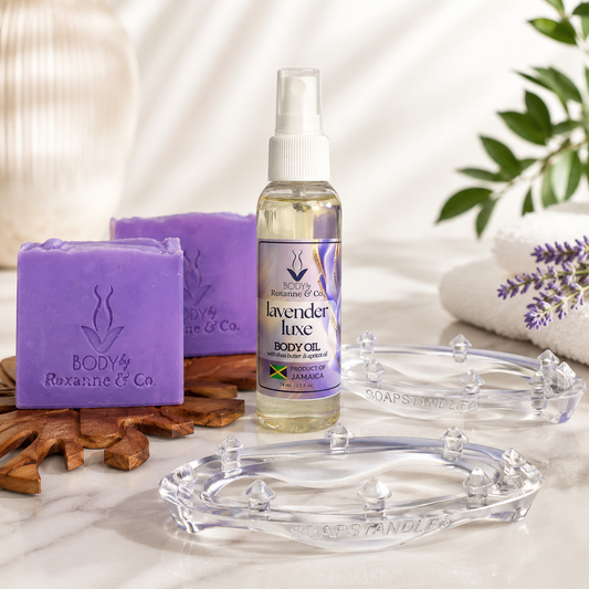 His & Hers — Bar Soap, Soap Standle & Body Oil Set