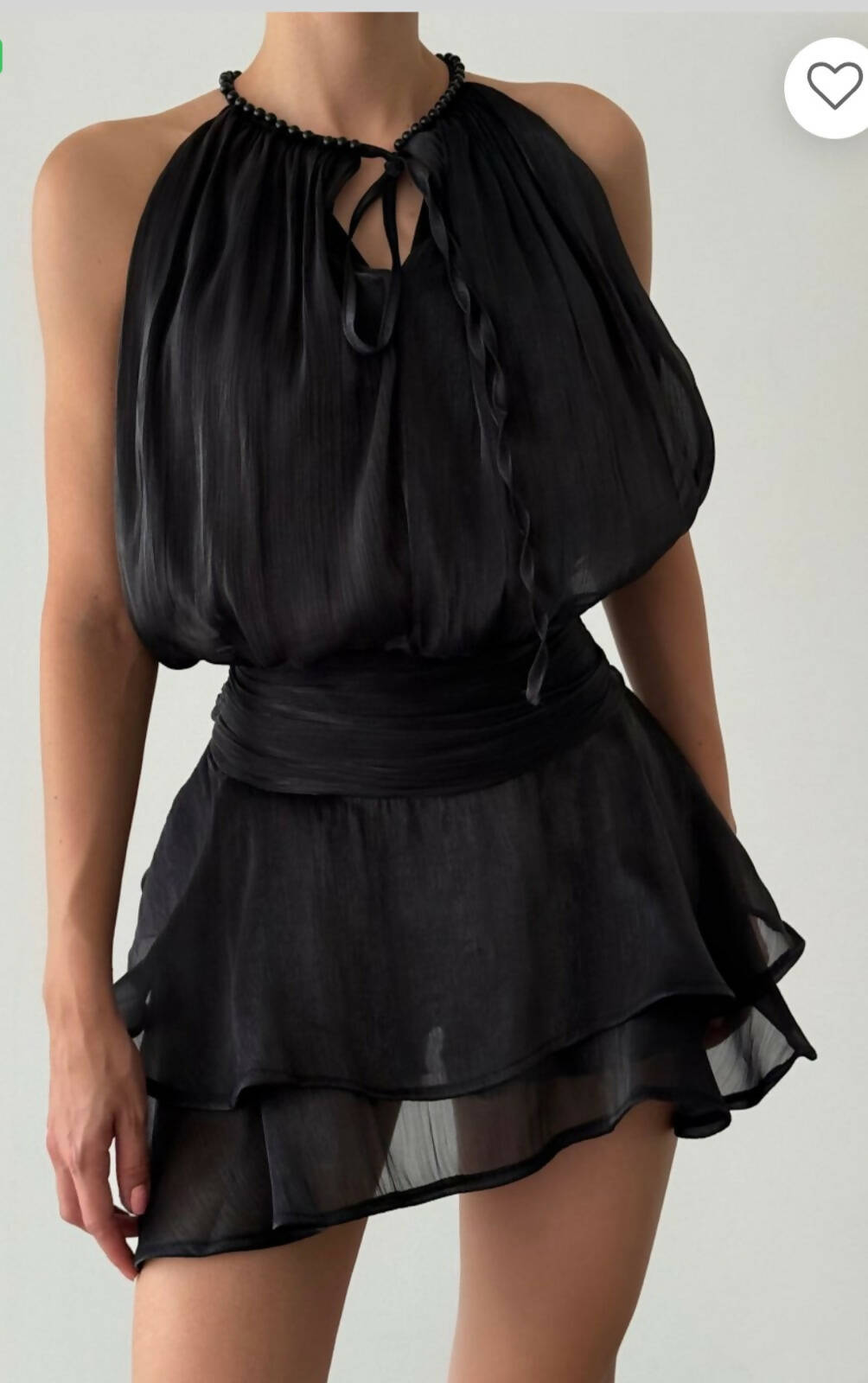 Jazz Beaded High-Neck Mini Dress