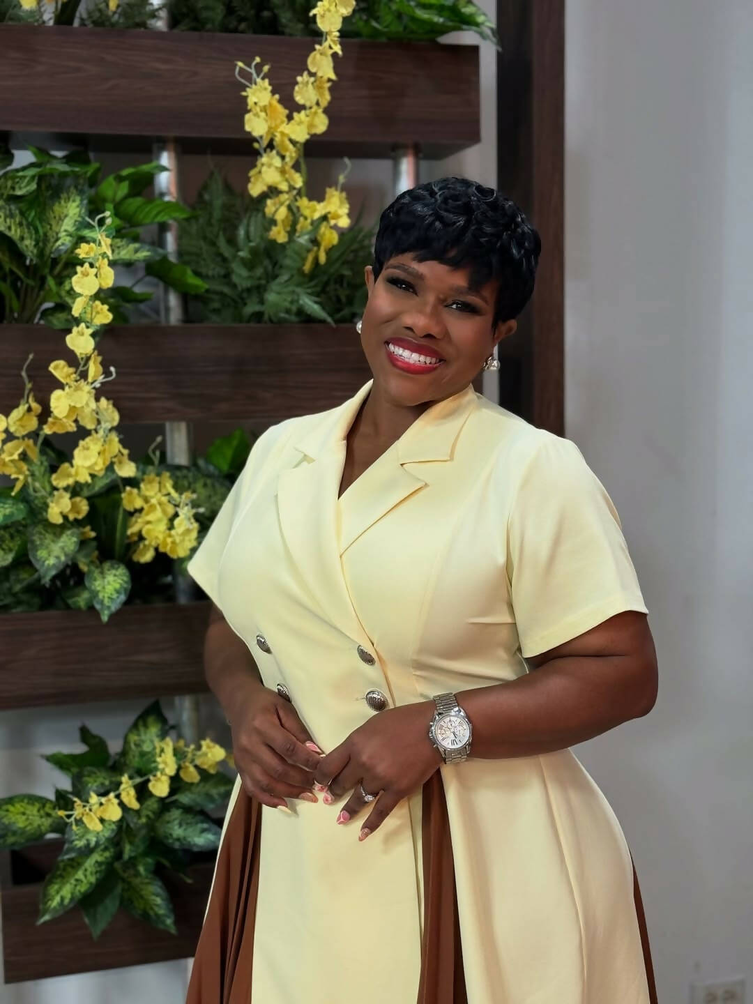 Kokobella Color Block Pleated Detail Dress