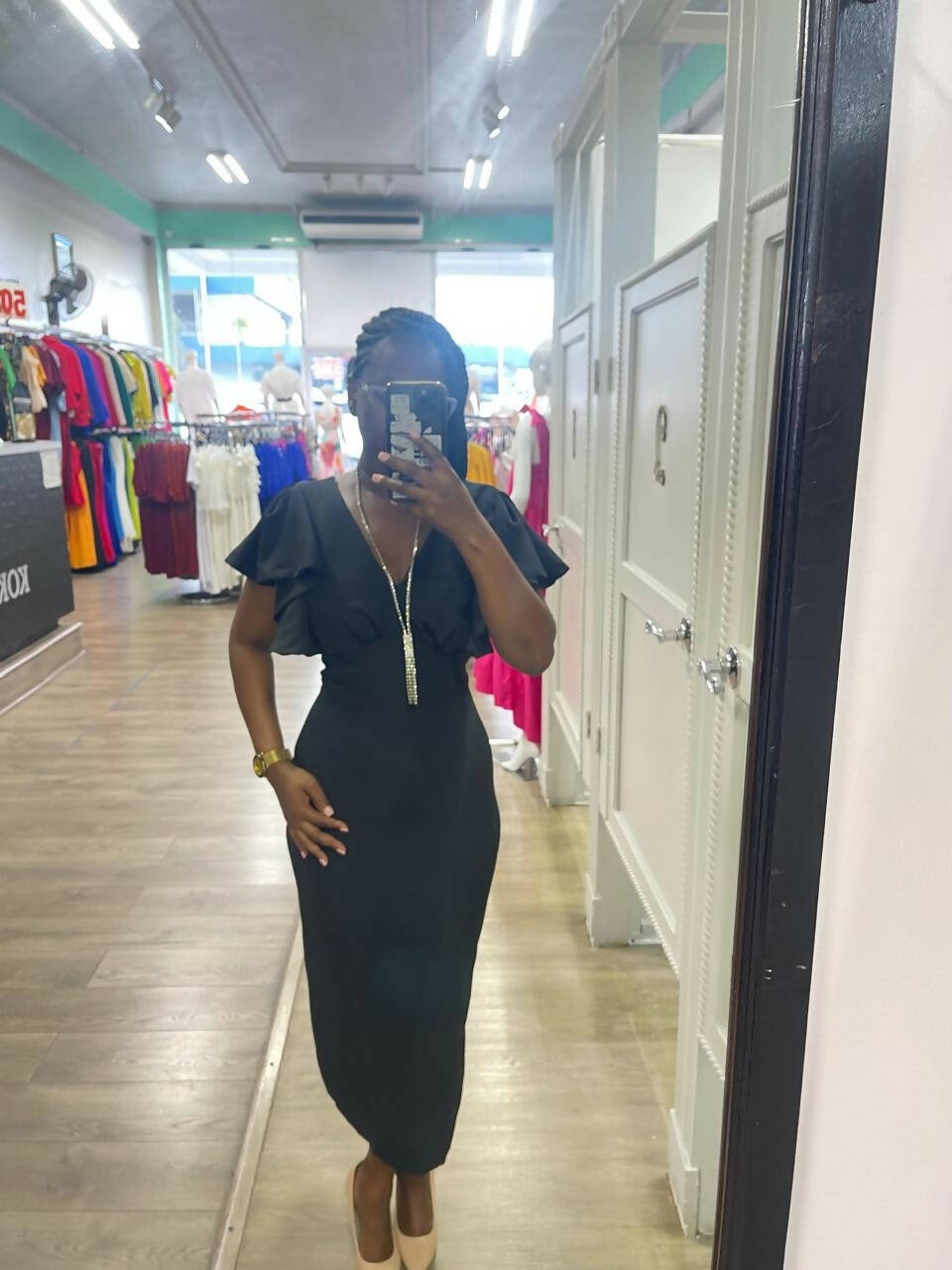 Kokobella V-Front Ruffle Short Sleeve Dress