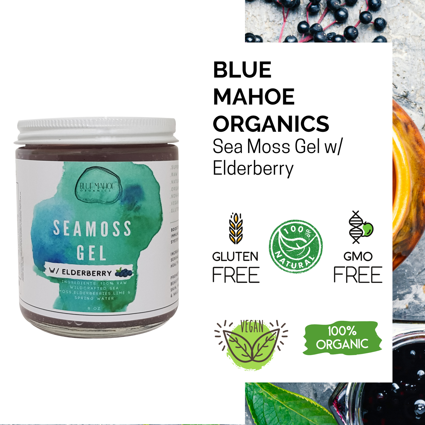 Elderberry & Bladderwrack Sea Moss Gel