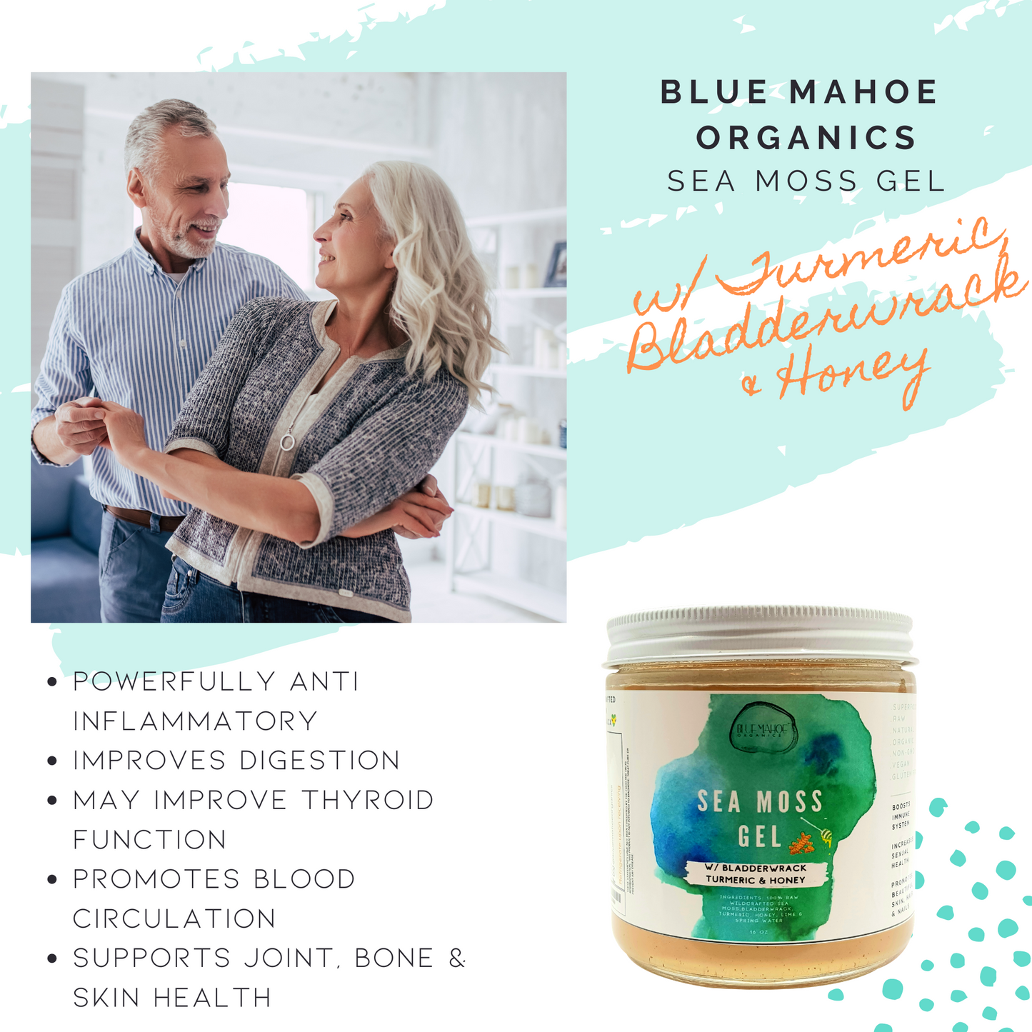 Turmeric, Bladderwrack & Honey Sea Moss Gel🍯