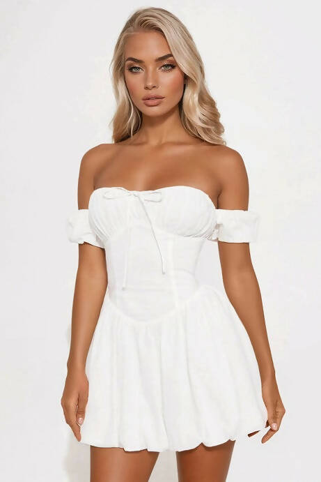 Chix Off-Shoulder Pumpkin-Bottom Dress