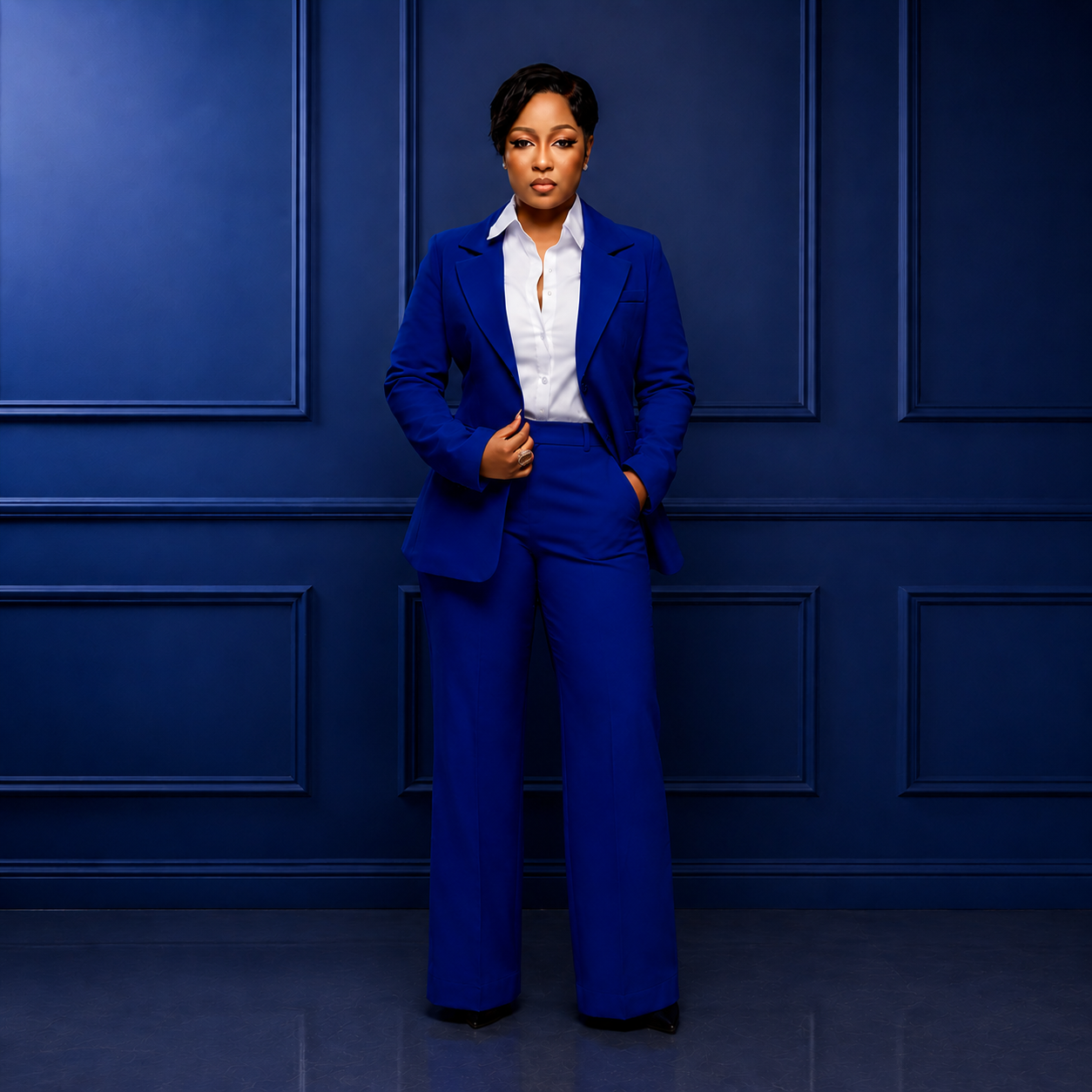 Imani - Cobalt Wide-Leg Pant Suit
