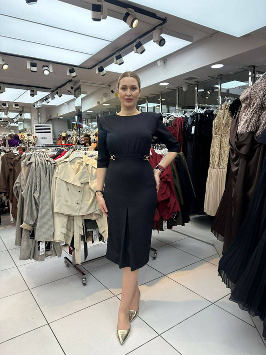 Kokobella Crew Neck Side Buckle Dress