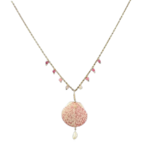 MerMade Divine Necklace - Pink Scallop Shell