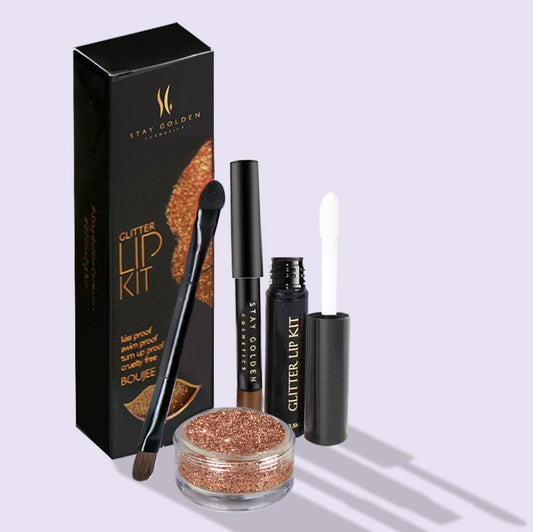 Boujee Glitter Lip Kit, Glitter lipstick, Glitter lip kit, Glitter lips, Lip glitter, Glittery lips, Stay Golden Cosmetics