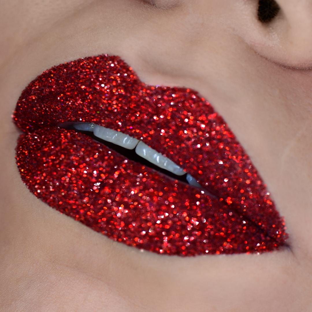 Burlesque Glitter Lip Kit, Glitter lip kit, Glitter lips, Lip glitter, Glittery lips, Stay Golden Cosmetics, Red glitter lipstick