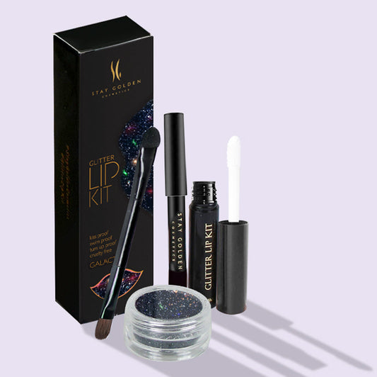 Galactica Glitter Lip Kit , Glitter lipstick, Glitter lips, Lip glitter, Stay Golden Cosmetics