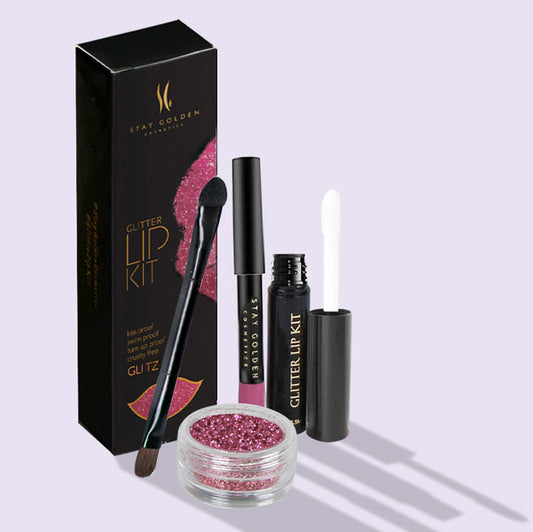 Glitz Glitter Lip Kit, Glitter lipstick, Glitter lips, Lip glitter, Stay Golden Cosmetics, Pink Glitter Lip Kit