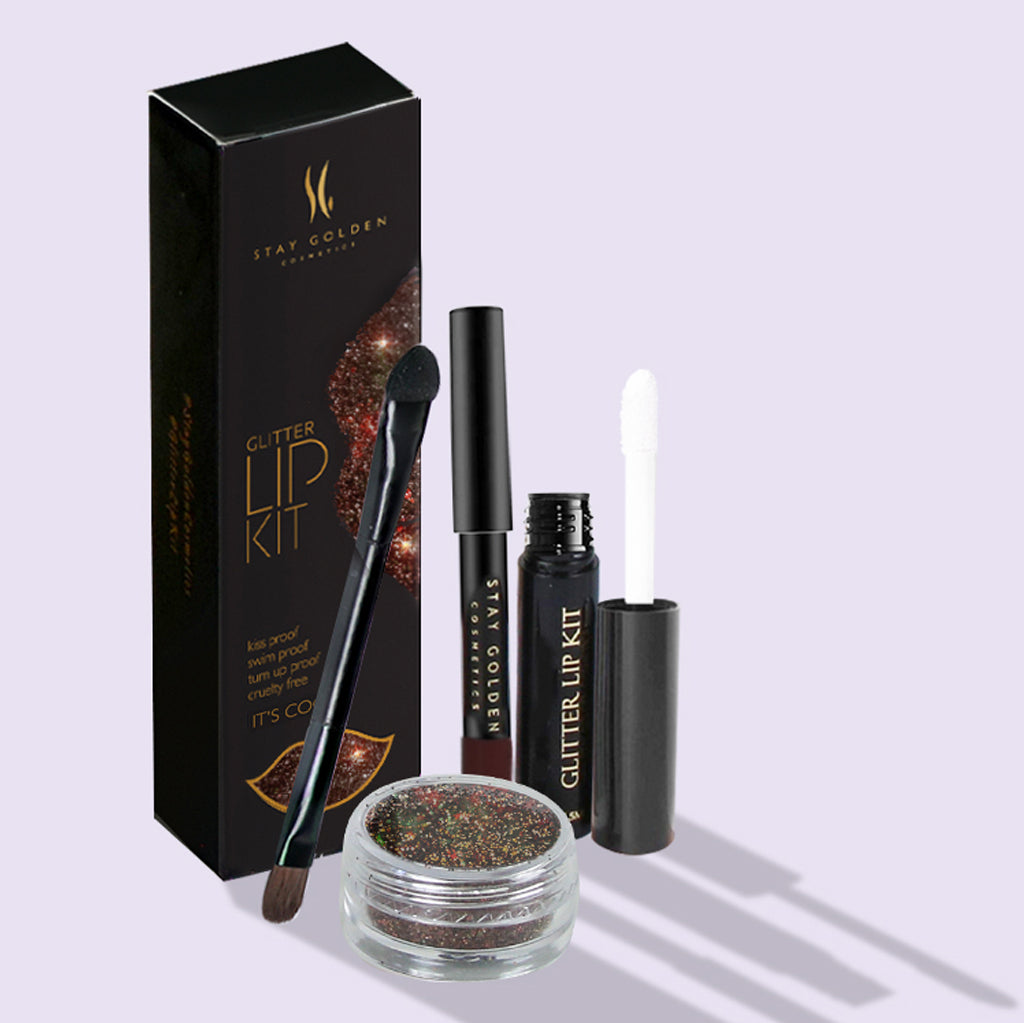 Its Cocoa Glitter Lip Kit, Glitter lipstick, Glitter lips, Lip glitter, Stay Golden Cosmetics