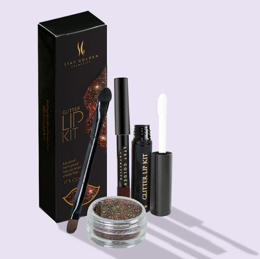 Its Cocoa Glitter Lip Kit, Glitter lipstick, Glitter lips, Lip glitter, Stay Golden Cosmetics