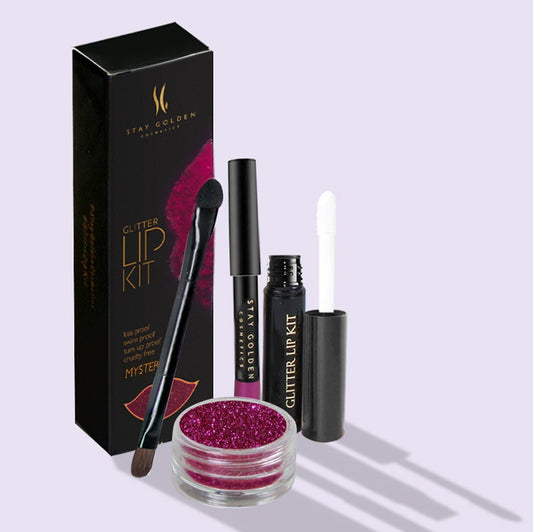 Mysteria Glitter Lip Kit, Glitter lipstick, Glitter lips, Lip glitter, Stay Golden Cosmetics, Pink Glitter Lip Kit