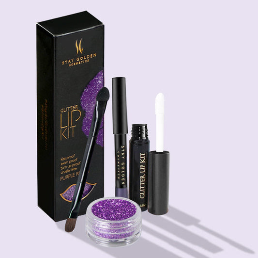 Purple Reign Glitter Lip Kit, Glitter lipstick, Glitter lips, Lip glitter, Stay Golden Cosmetics